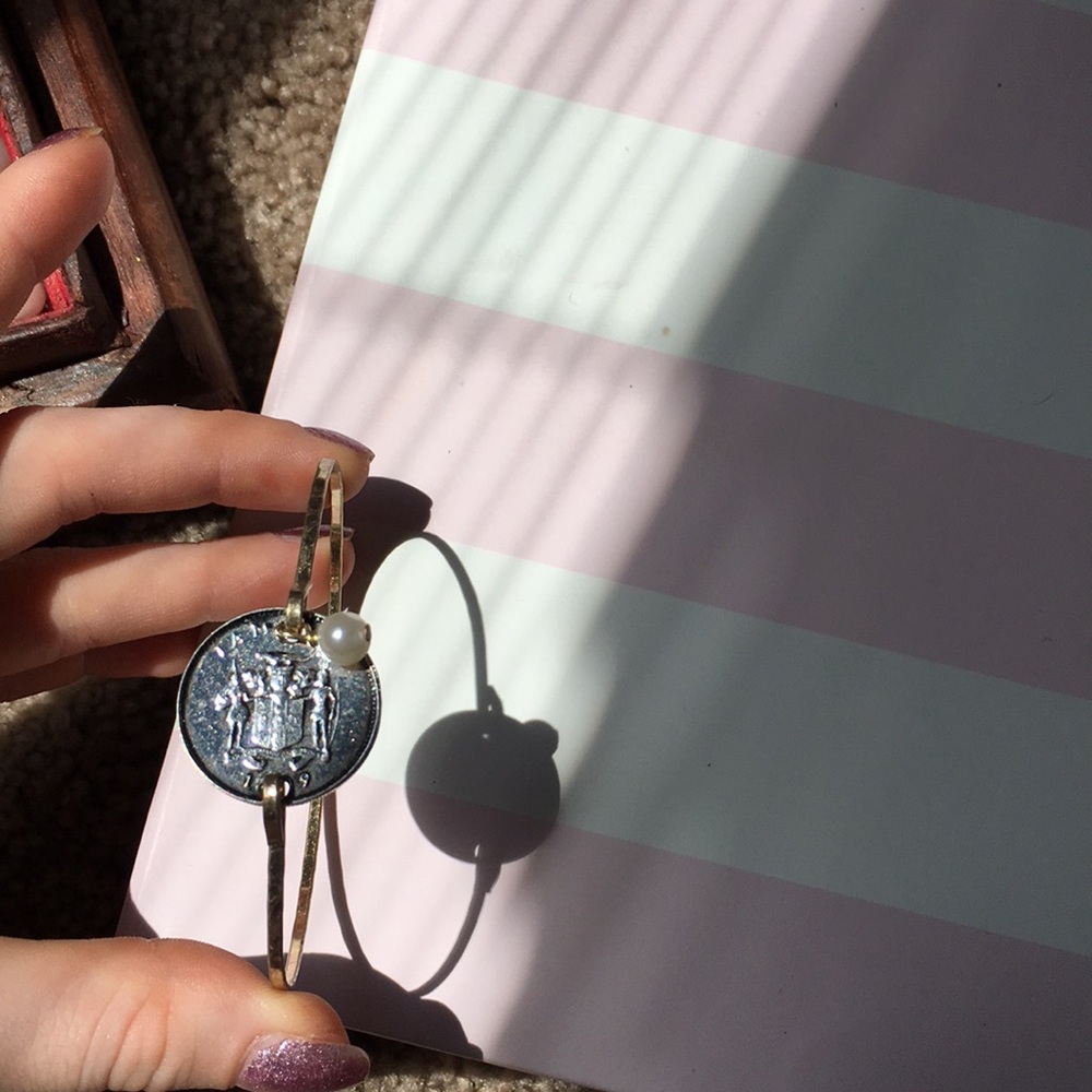 Antique Jamaican coin bracelet